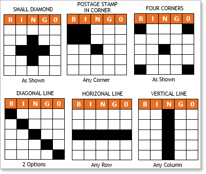 Basic 75-Ball Bingo Patterns